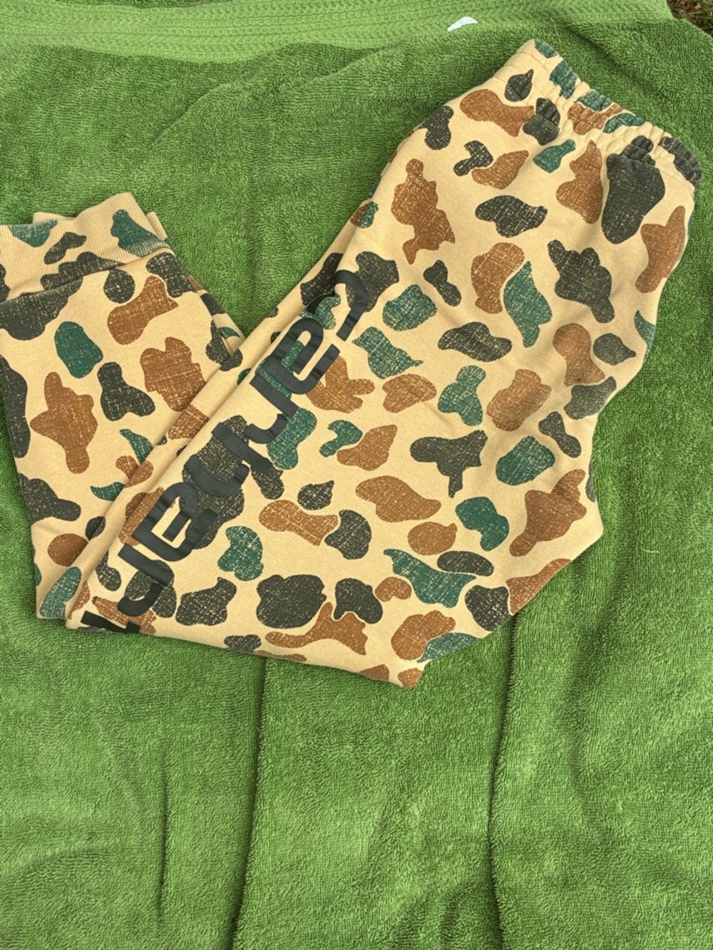 Carhartt Kids Camo Sweatpants in Tan, Green & Brown